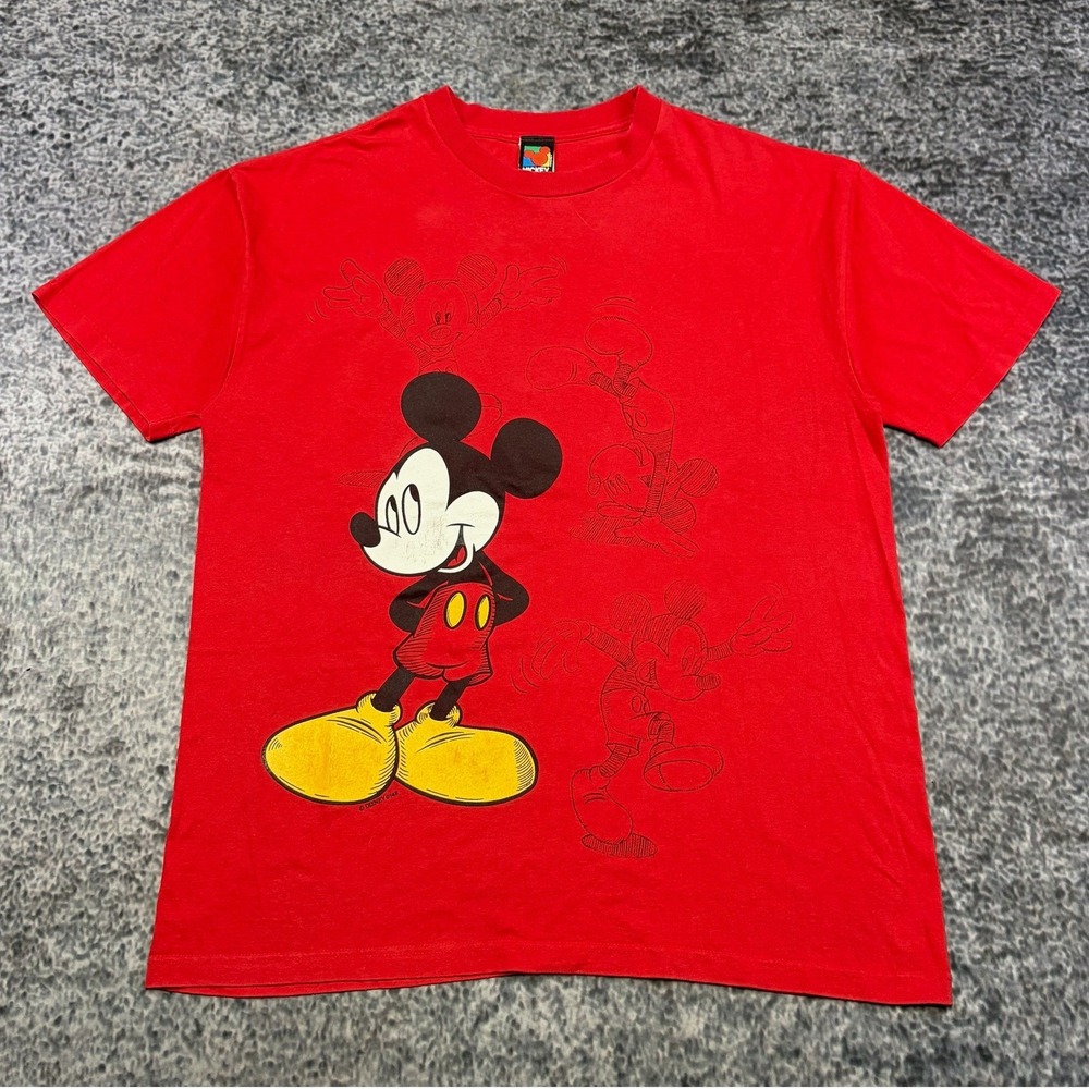 Vintage Mickey Mouse T Shirt Mickey Unlimited Mens XL Red Disney Cartoon 90s